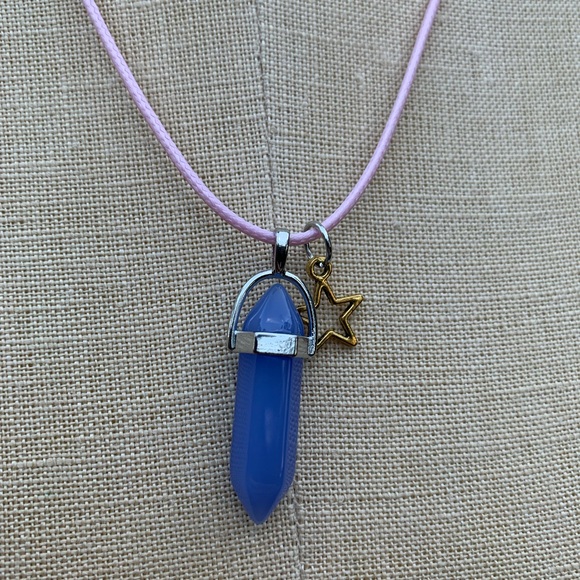 Handmade Resin Crystal Periwinkle Twinkle Little Star Amulet Necklace - Picture 8 of 10